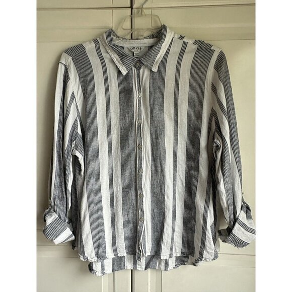 Orvis Ladies Women's Long Sleeve Button Front Linen Blend Top Shirt Size XXL  2X - Picture 8 of 12